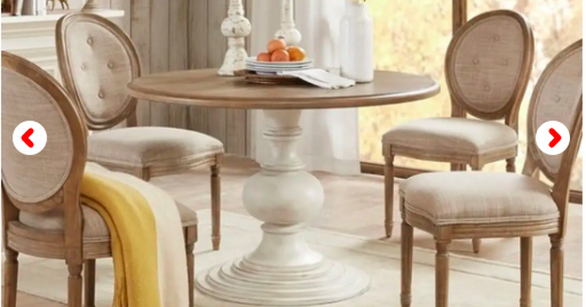 Madison park hemlock reclaimed walnut antique cream dining table top