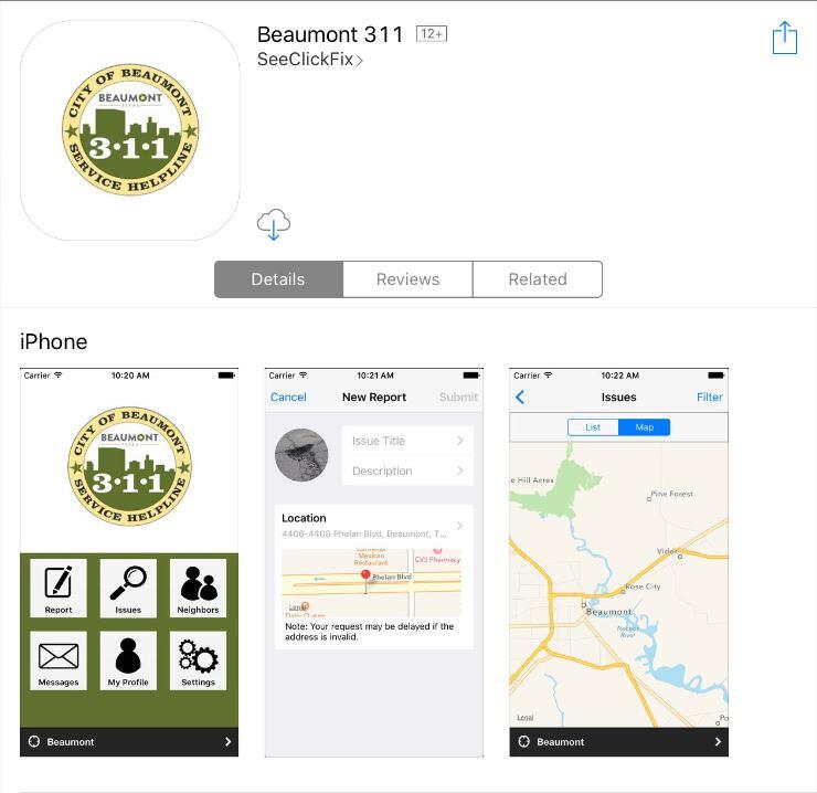 Download the Beaumont 311 Mobile App City of Beaumont mdash