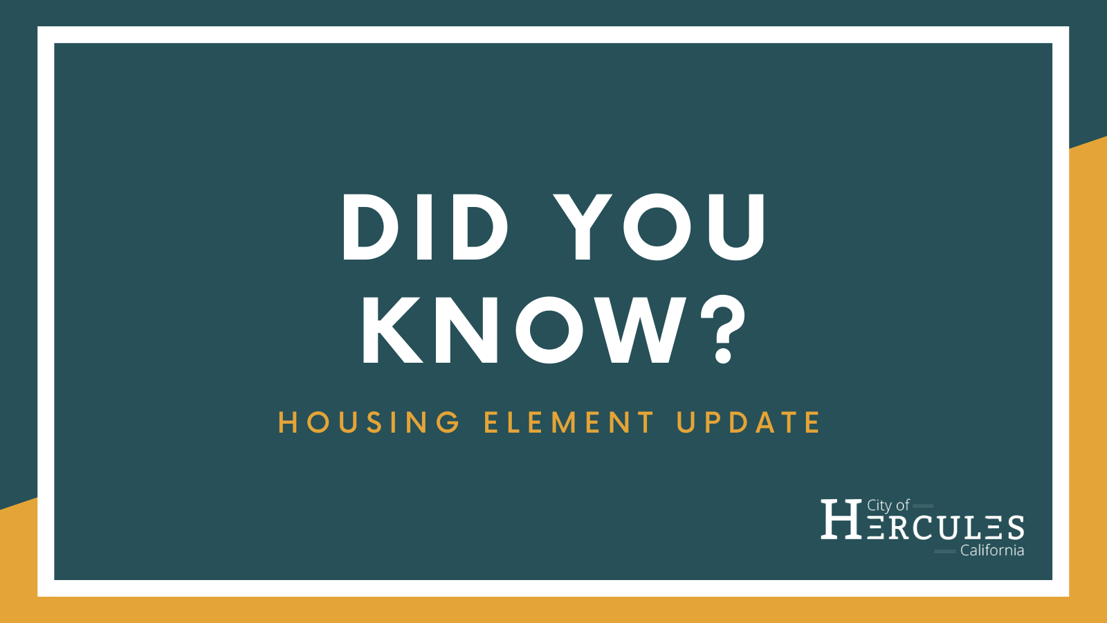 Did you know these Housing Element facts? (City of Hercules) — Nextdoor