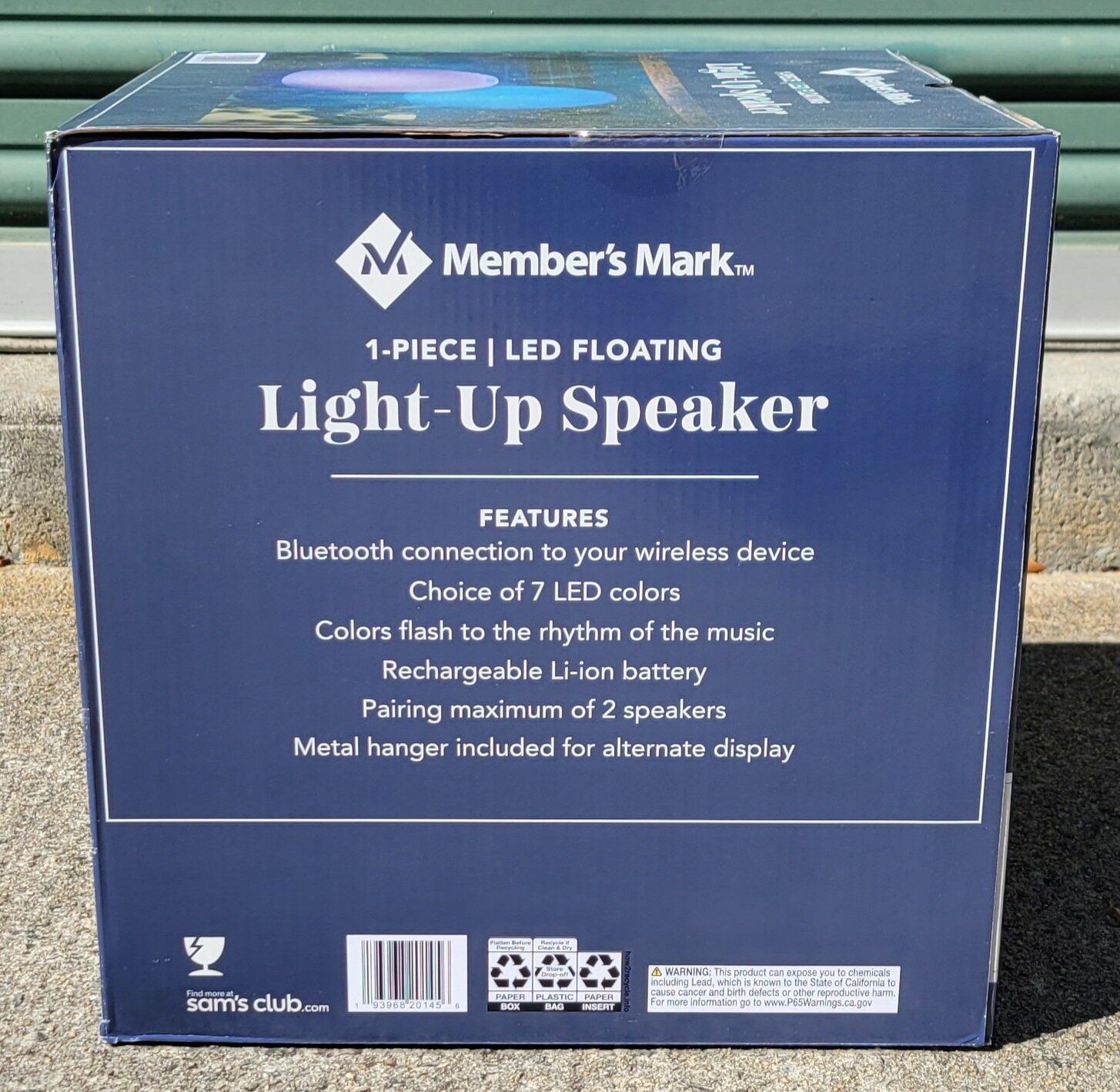 Member's Mark LED Floating Light-Up Speaker 1-Pack