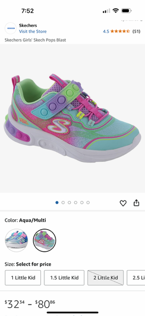 2 PAIRS Girls Sneakers Size1 Size 13. Sold as set