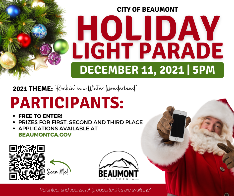 2021 Holiday Light Parade City of Beaumont Nextdoor