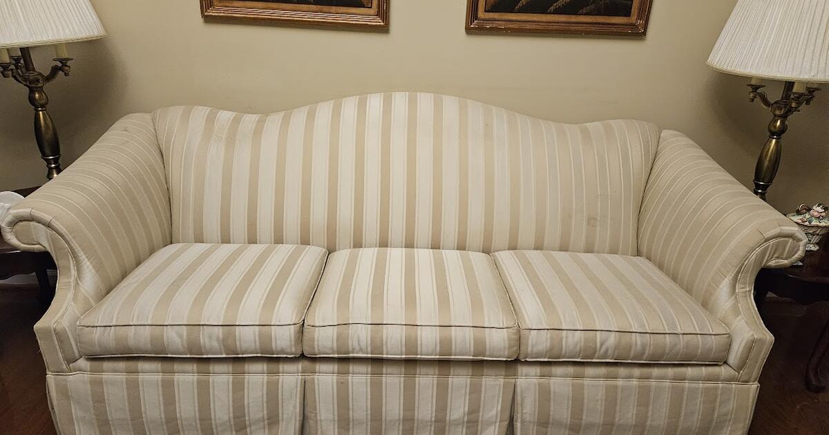 Cream Striped Sofa For $50 In Greensboro, Nc 