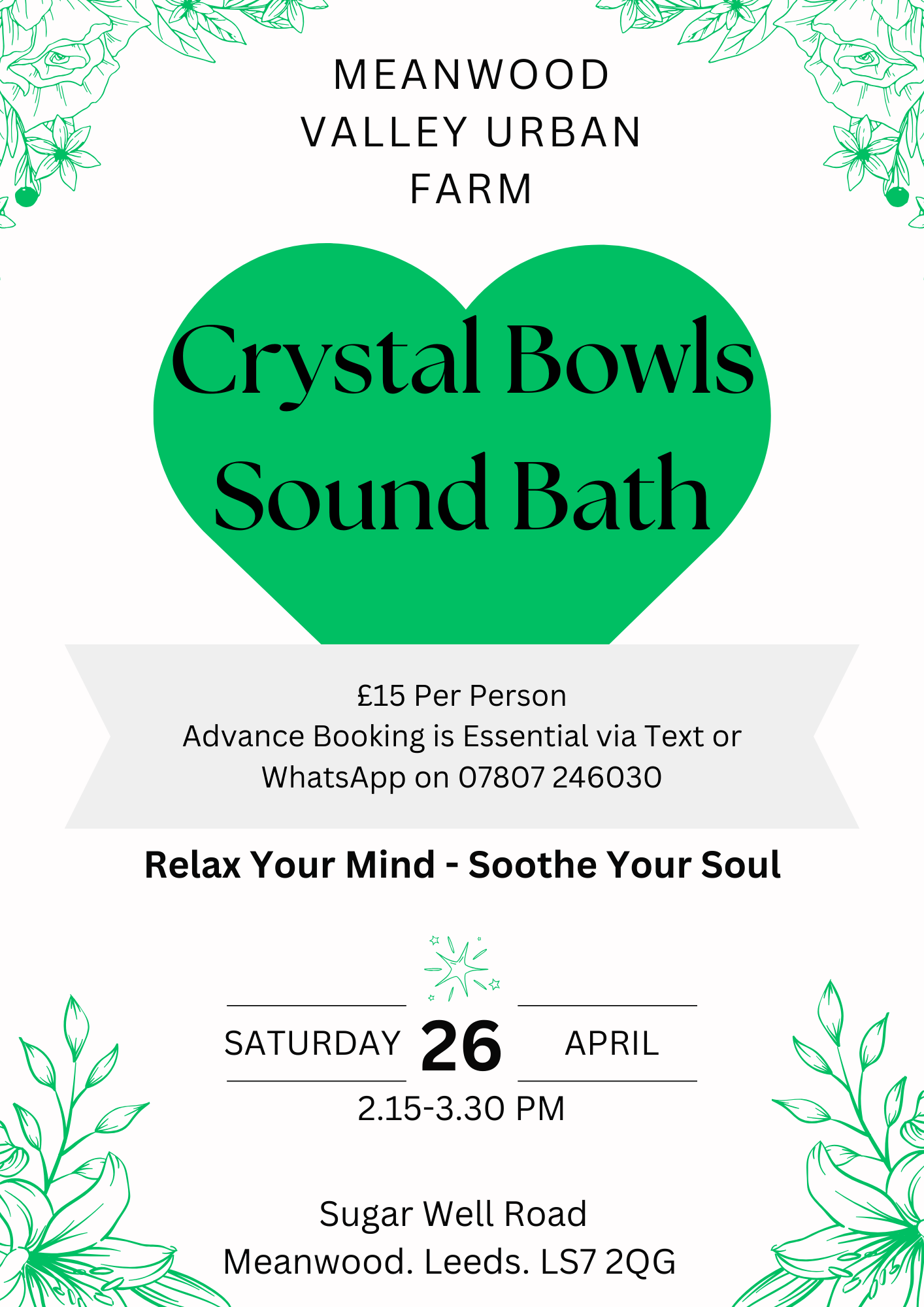 Relax & Recharge Crystal Bowls Sound Bath @ Meanwood Valley Urban Farm