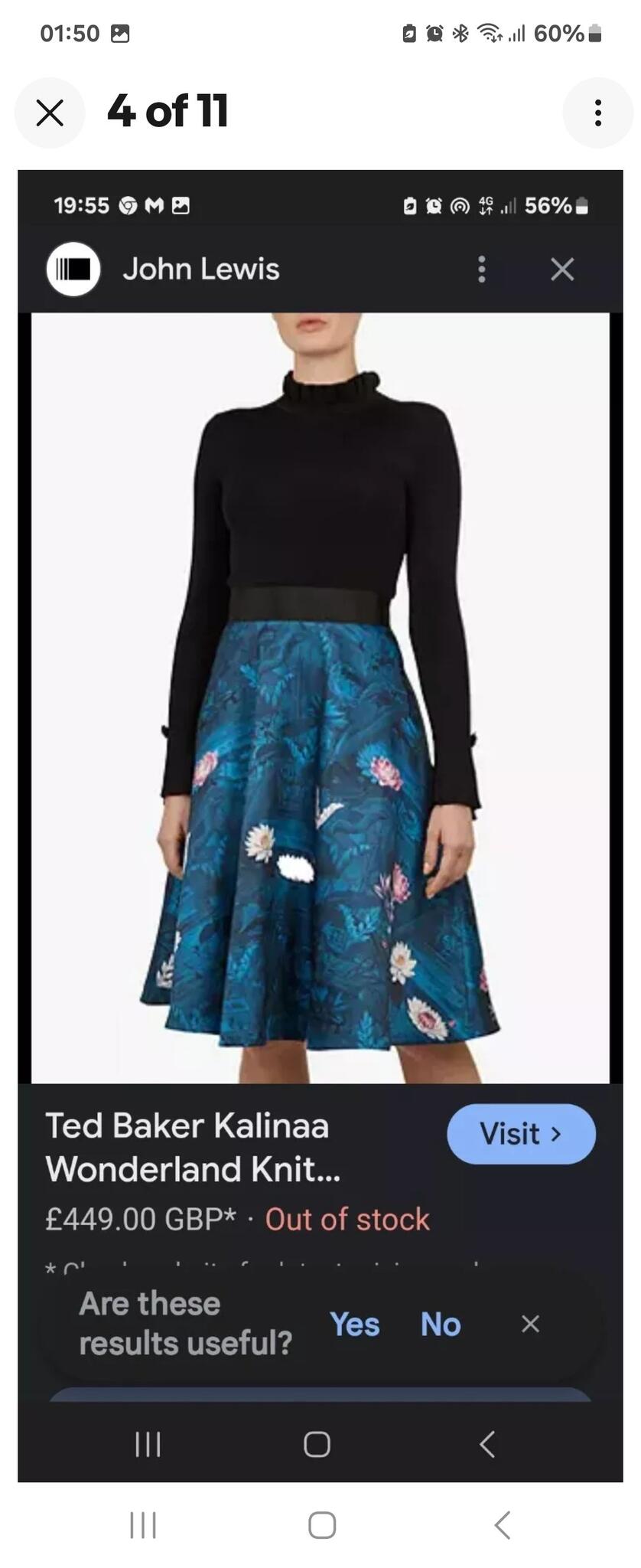 Ted Baker Kalinaa Wonderl& Dress Size Uk 12 For £150 In