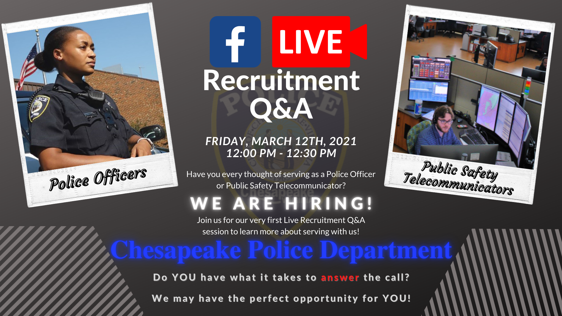 We Re Hiring Cpd Facebook Live Recruitment Q A Police Dispatch