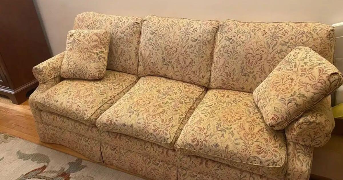 Gold Paisley ThreeSeater Sofa / Couch for 70 in Washington, DC
