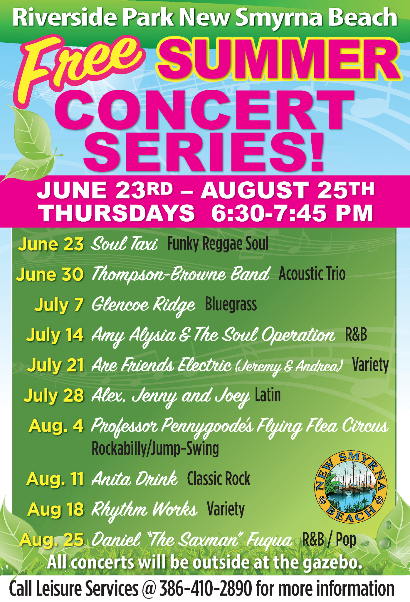 Here's the lineup for our 2022 Free Summer Concert Series (City of New