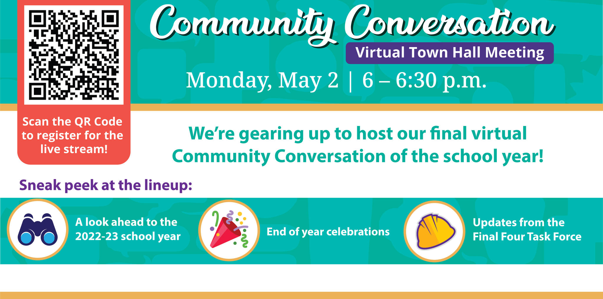 Mapleton's last virtual Community Conversation of the school year is