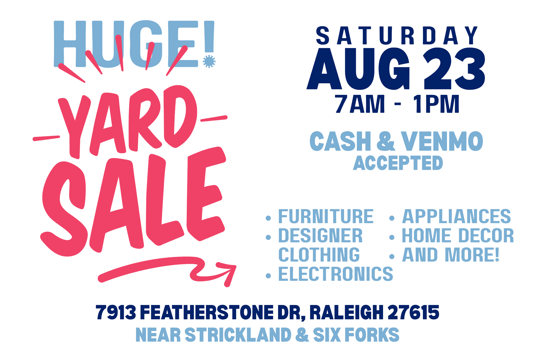 YARD SALE THIS SATURDAY!