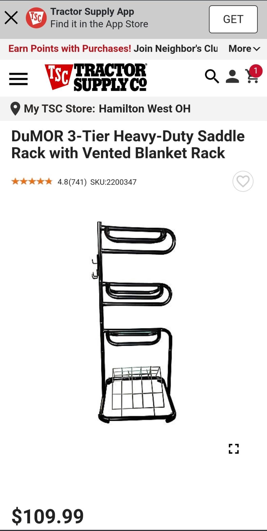 DuMOR 3-Tier Heavy-Duty Saddle Rack with Vented Blanket Rack at