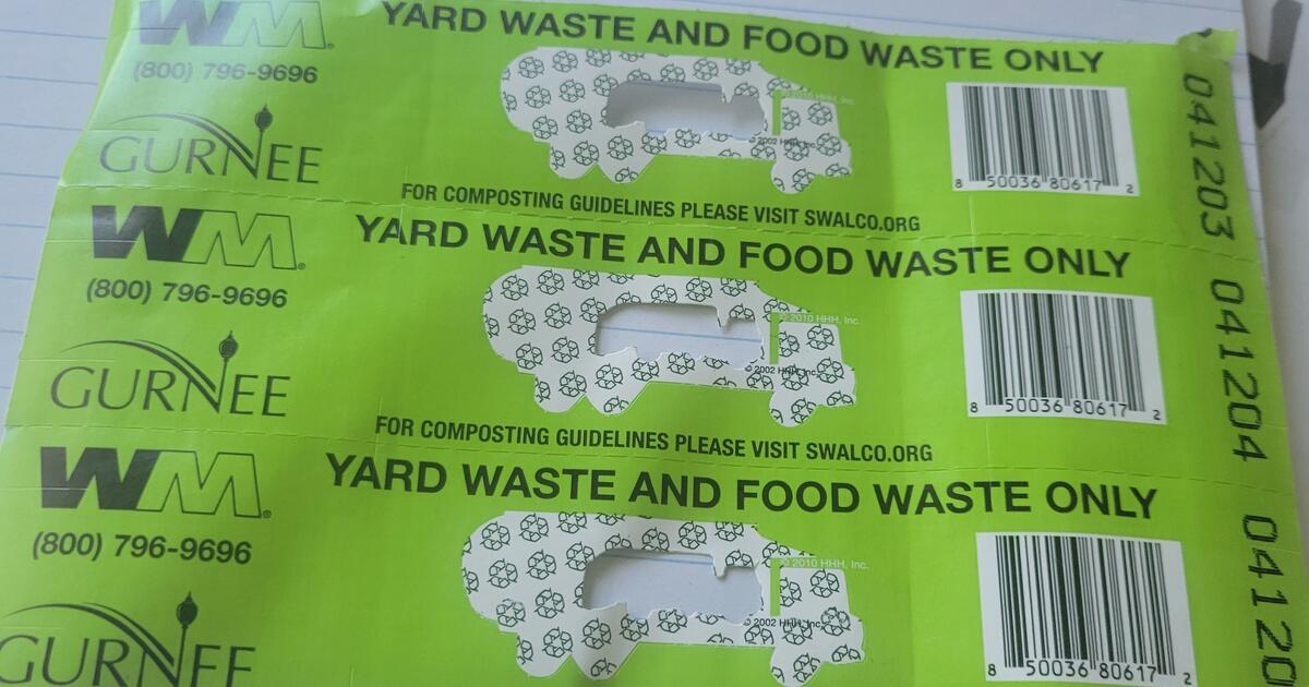 3 free waste management yard waste stickers for free in gurnee il