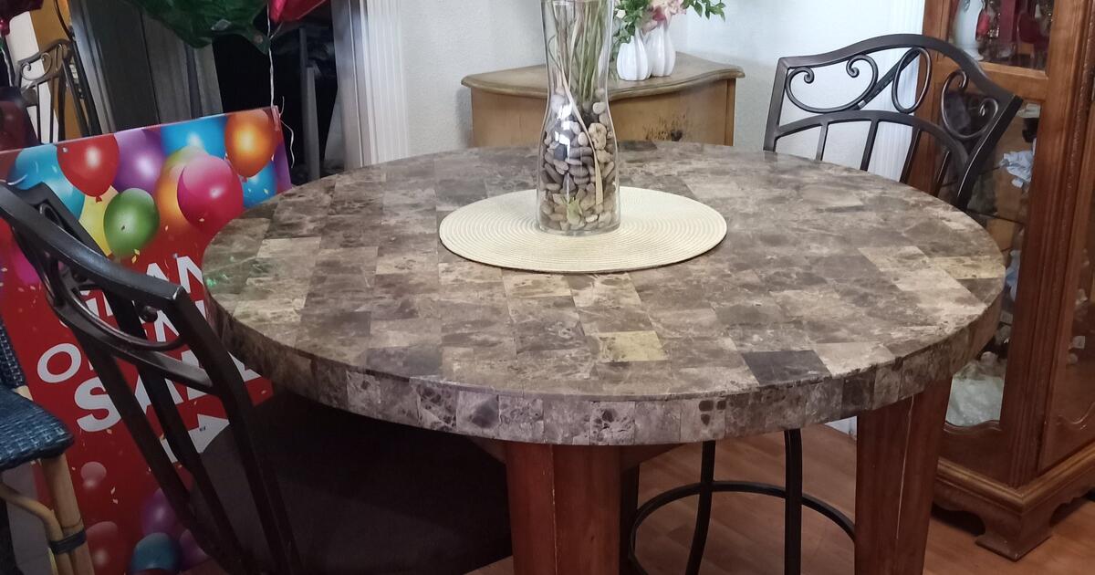 GRANITE Top "Pub Table" with TWO Chairs (180) for 180 in Rancho
