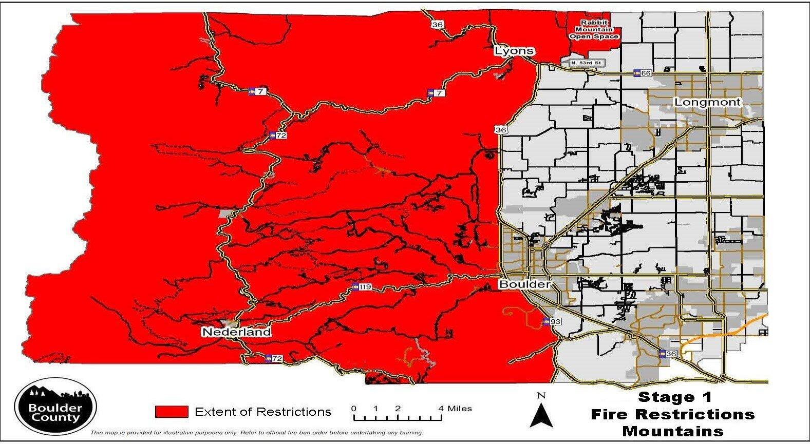 Stage 1 Fire Restrictions Mountains Boulder County Mountain View Fire
