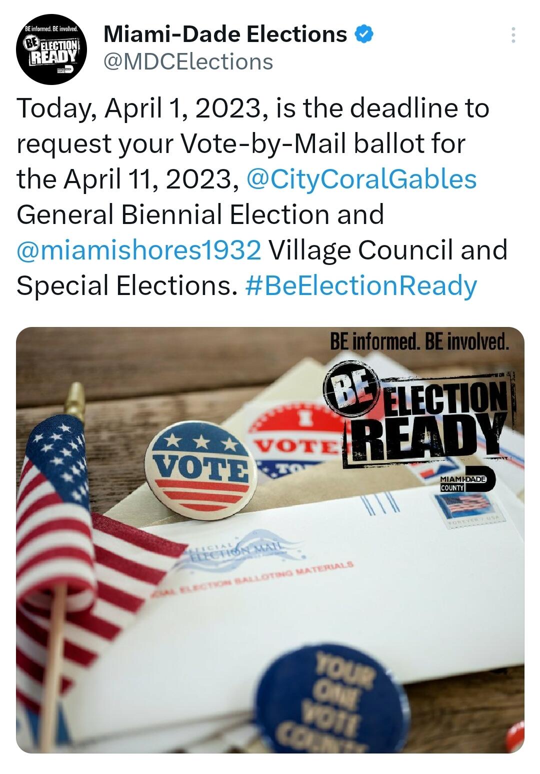 Today, April 1, 2023, is the deadline to request your Vote-by-Mail ...