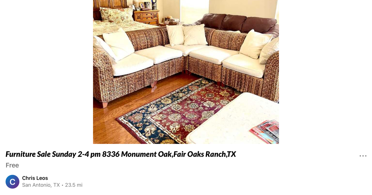 Furniture sale for 1 in Boerne, TX Finds — Nextdoor