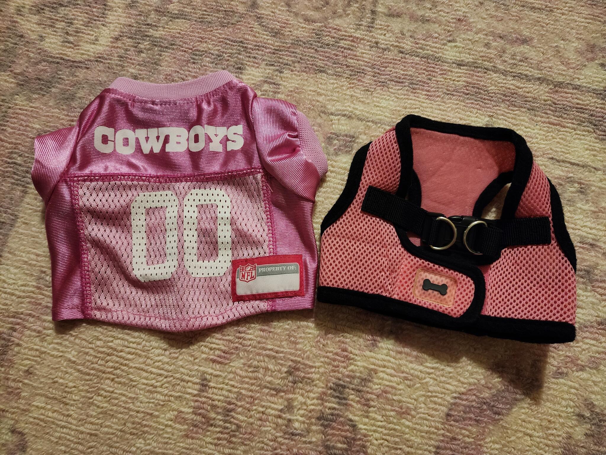 Dog Jersey & Harness- Will Fit 4-6 Lbs For $5 In Houston, TX