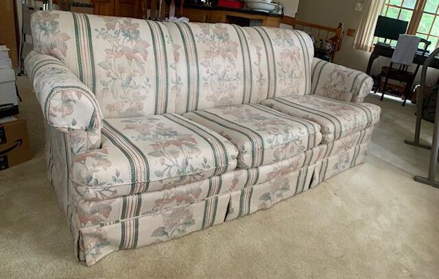 7' Floral Pattern Sofa