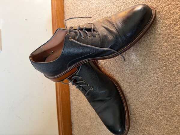 aston grey black dress shoes Aston grey mens dress shoes + FREE SHIPPING