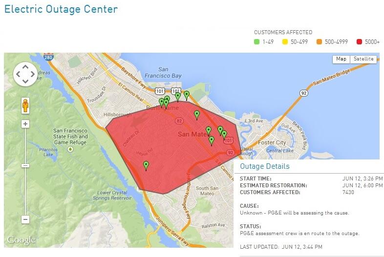 Unplanned Power Outage Hits San Mateo Foster City Hillsborough