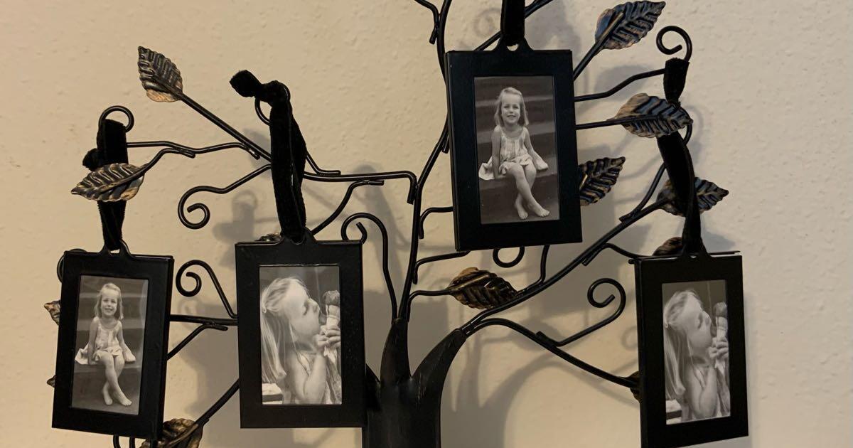 Family Tree Picture Frames with 4 Hanging Photo Frames, Wall Decor