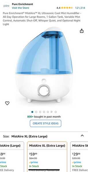 Pore XL Cool Mist Humidifier For $0 In West Sacramento, CA