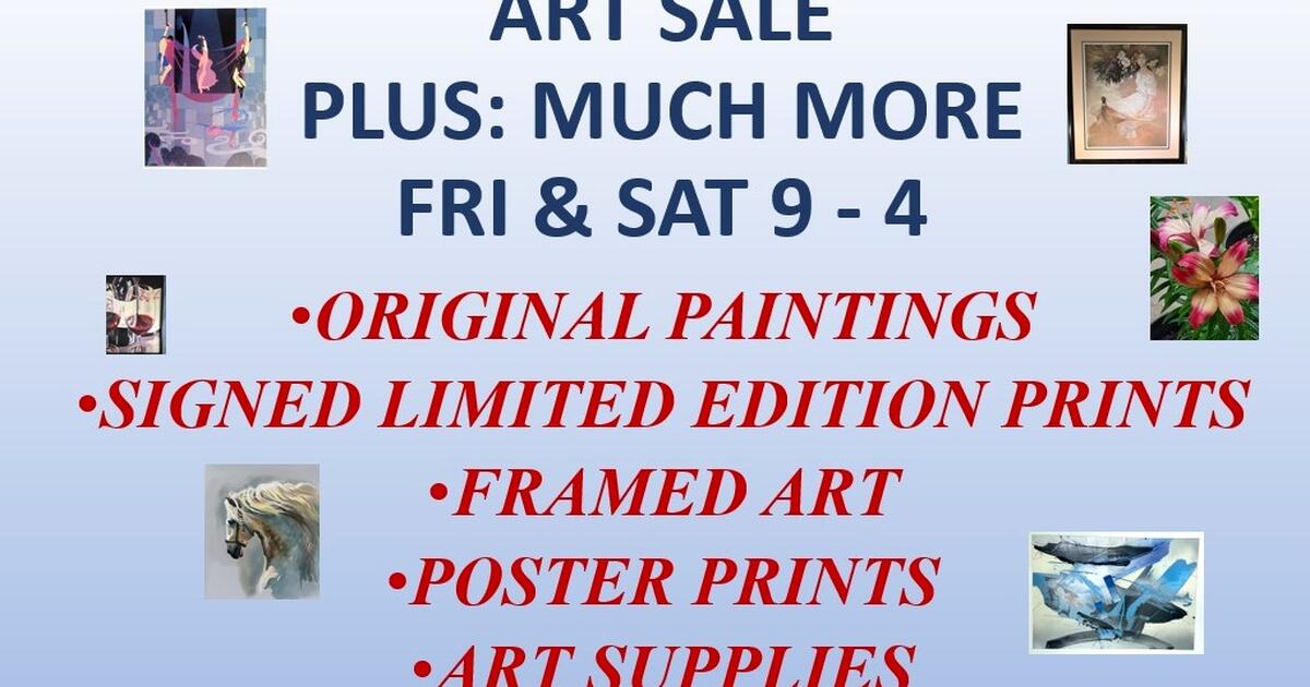 DISCOUNTS TODAY FRI. SAT. 9 to 4. ART AND FRAMING for Free in