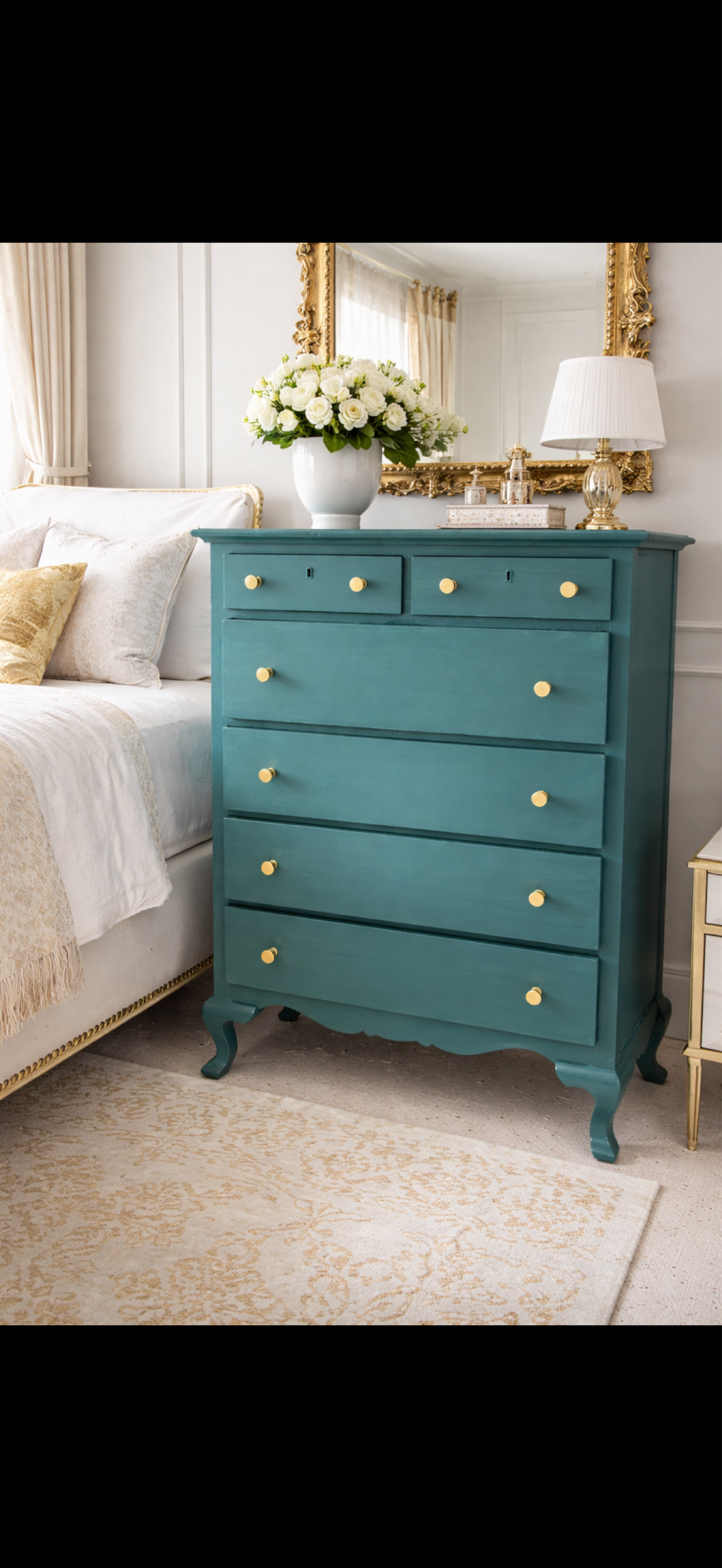 Teal Dresser With Gold Knobs For $400 In Boca Raton, FL | For Sale & Free   Nextdoor