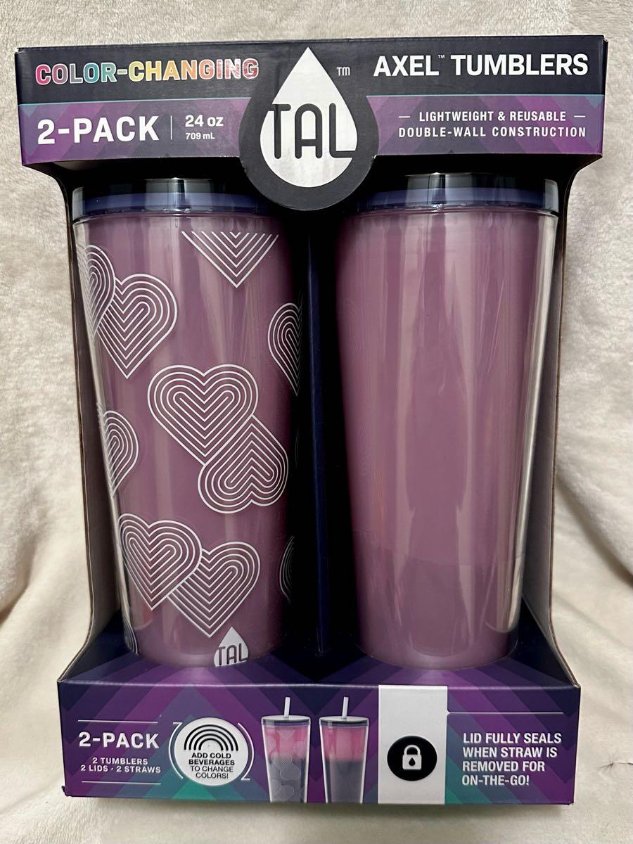 Tal 24oz Reusable Color Changing Tumbler Cup With Straw 4 Pack. 