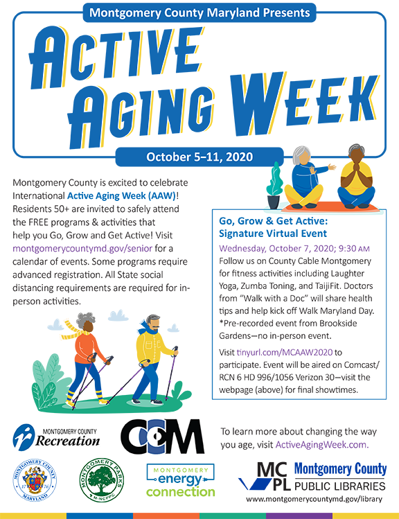 Special Active Aging Week Virtual Event 10/7 (Montgomery County Government)  &mdash; Nextdoor — Nextdoor