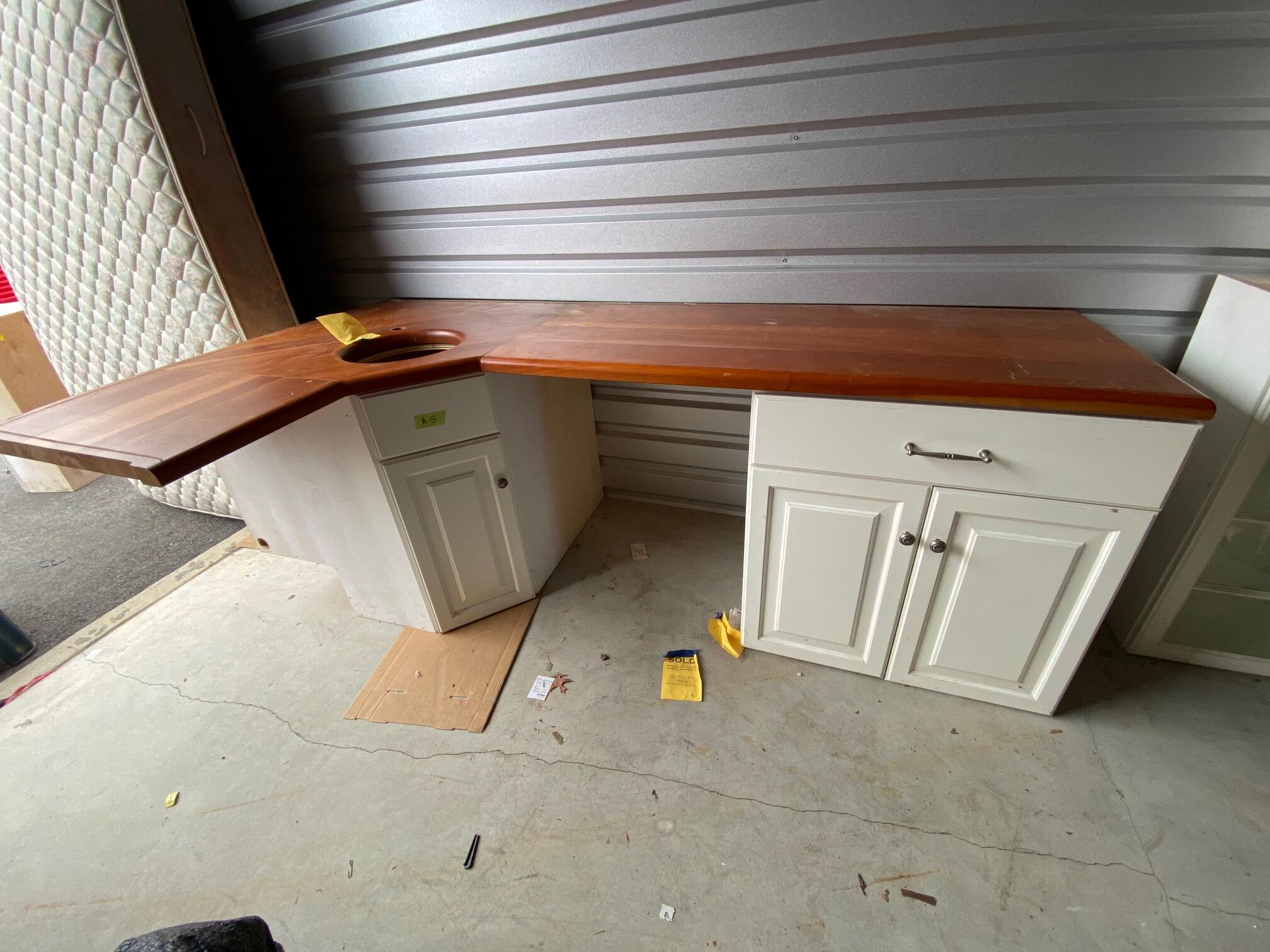 Gently used kitchen with cherry wood counter for 420 in