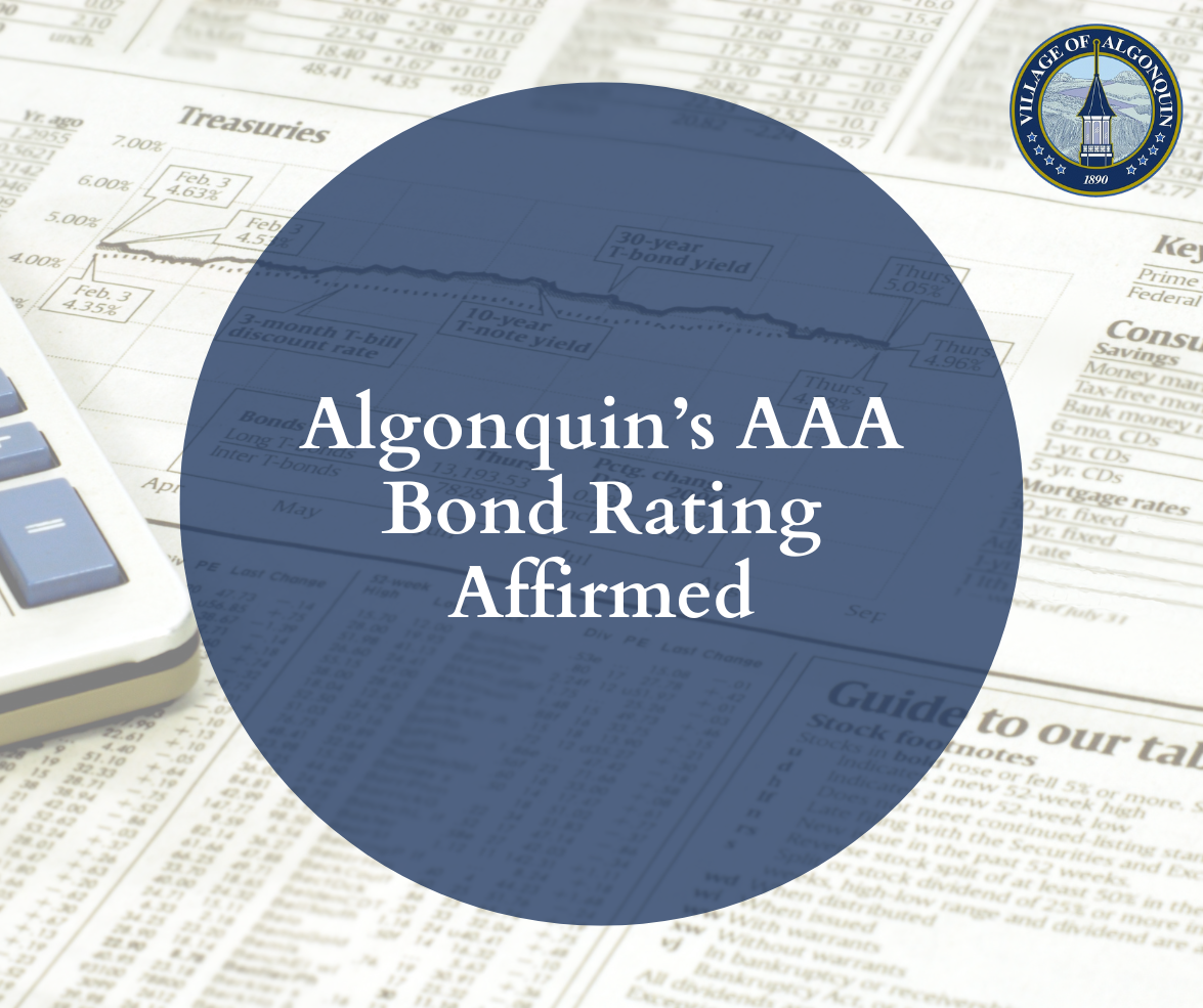 The Village of Algonquin is proud to announce that it has received a