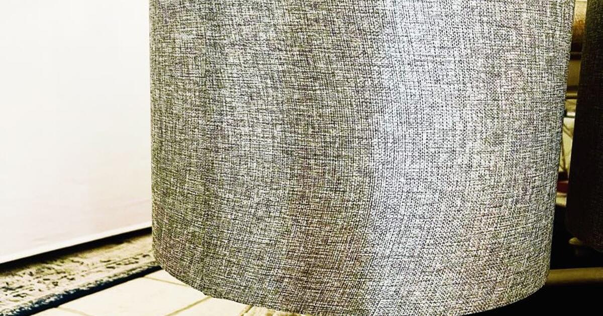 Resin Composite Coral/Barnacle Lamp Set with Grass Cloth fabric Drum