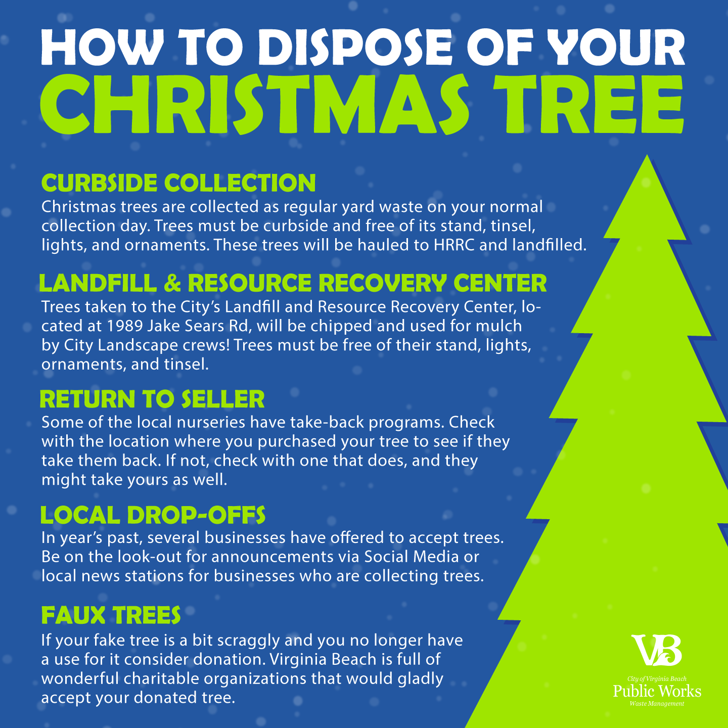 How to Recycle or Dispose of Your Christmas Tree (Virginia Beach City