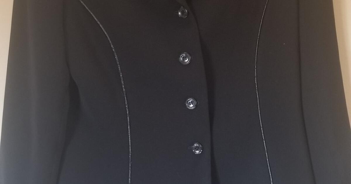 Dillards by Kasper Sz 12 Women Black Blazer Long Sleeve Fully Lined