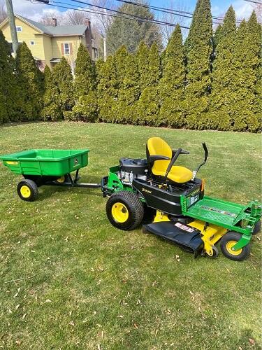 John Deere Riding Lawn Mower with Trailer