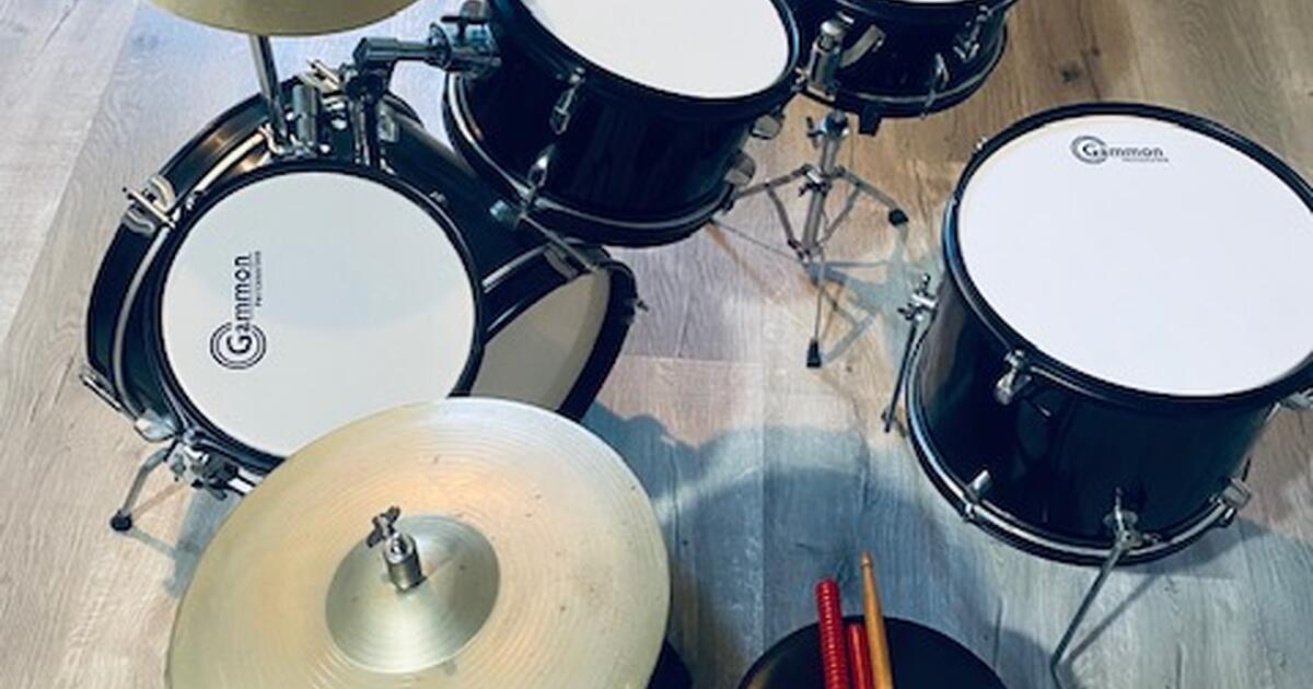 Gammon Percussion 5Piece Junior Drum Set Beginner Kit w/ Stool