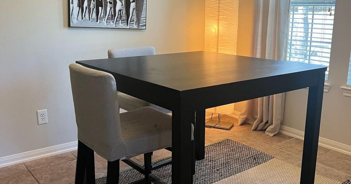 Tall Dining Table IKEA Square Black Wood for 85 in Spring, TX For