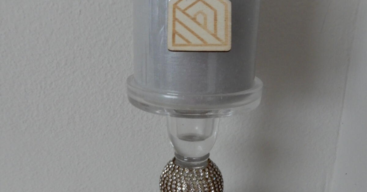 Z GALLERIE GLASS AND RHINESTONE BALL CANDLE HOLDER & CANDLE for 15 in