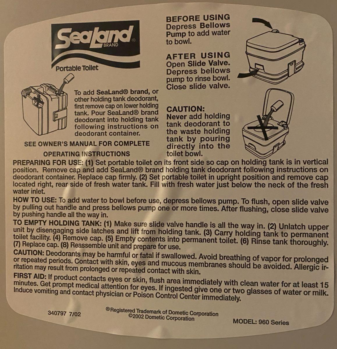 Sealand 960 Sanipottie for 70 in Richmond, VA For Sale & Free — Nextdoor