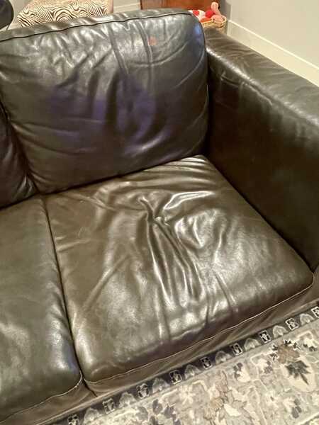 Kasala Brown Leather Sectional For Free