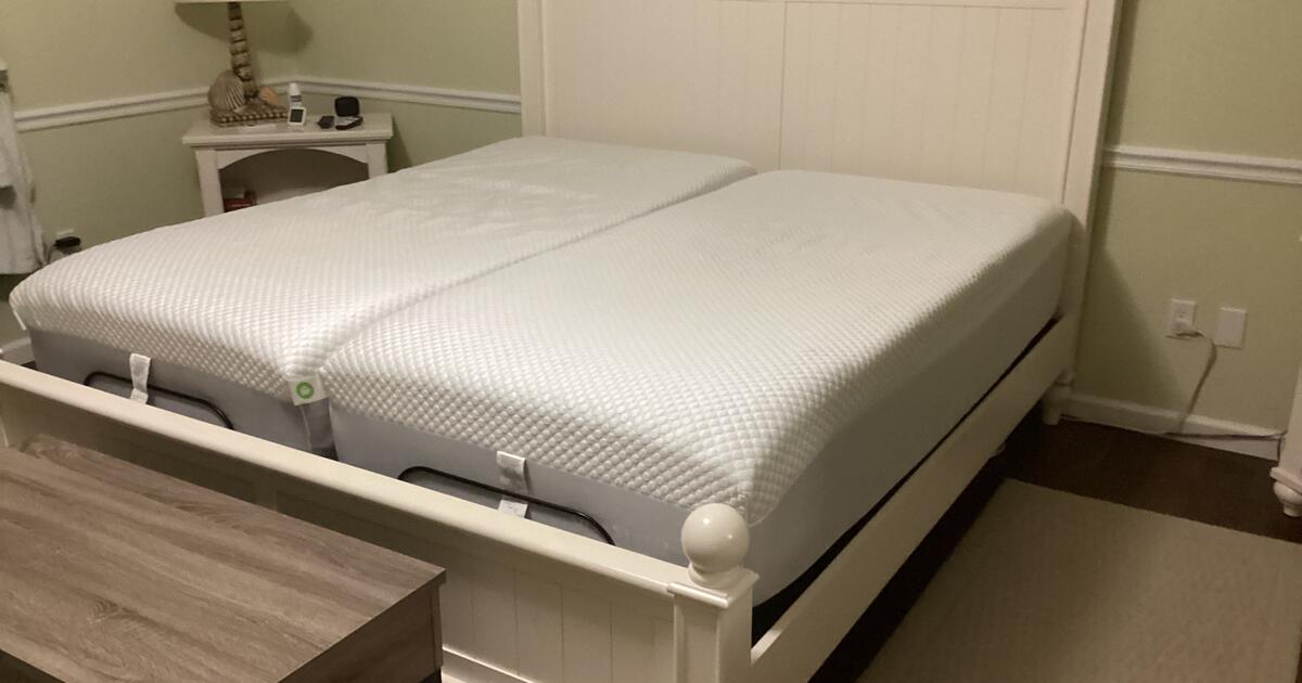 King size xl adjustable bed frame with mattresses both have own remotes for 500 in Crossville
