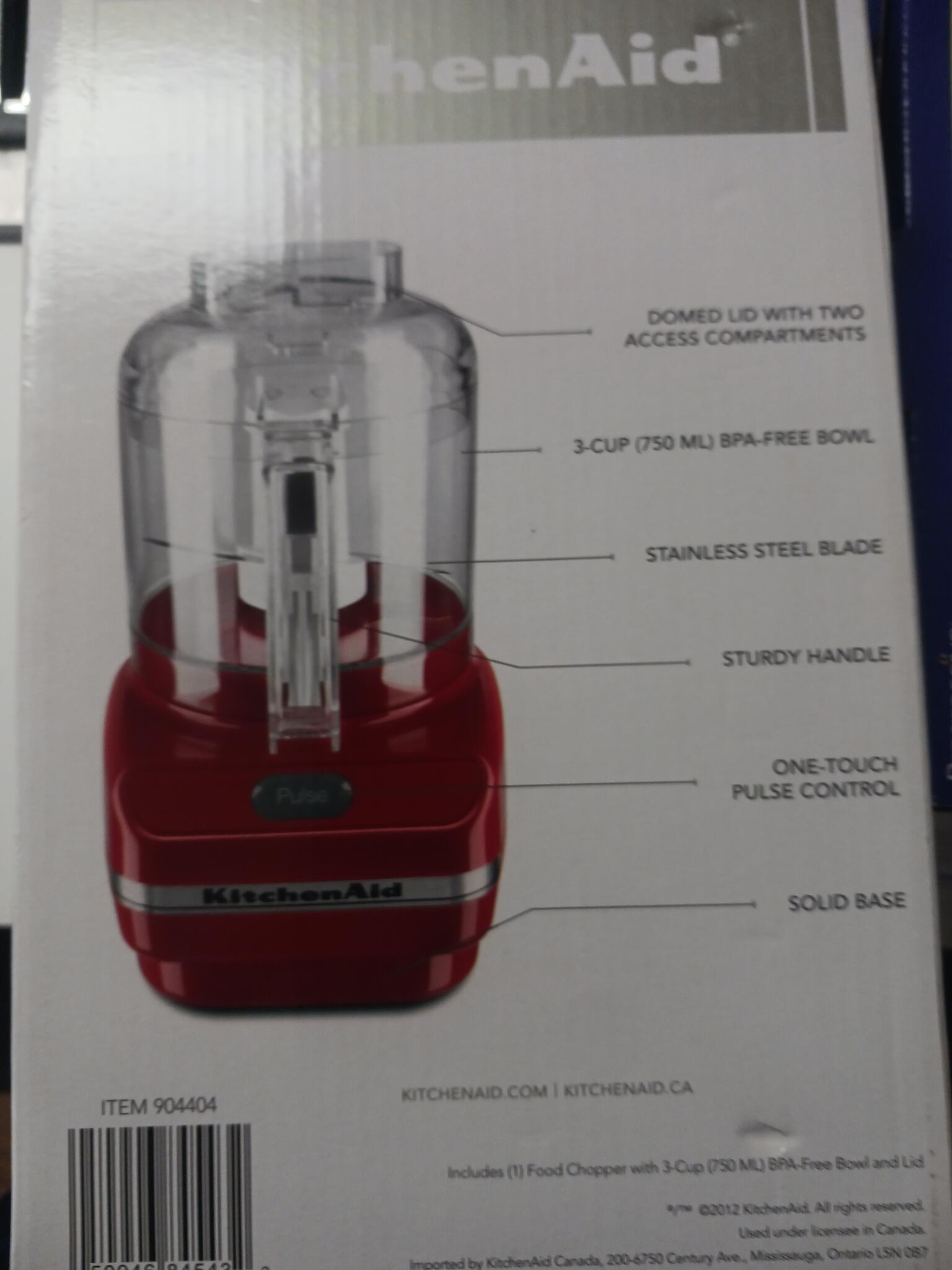 KitchenAid KFC3100ER Empire Red Chef's Chopper Series 3-Cup Food Processor  