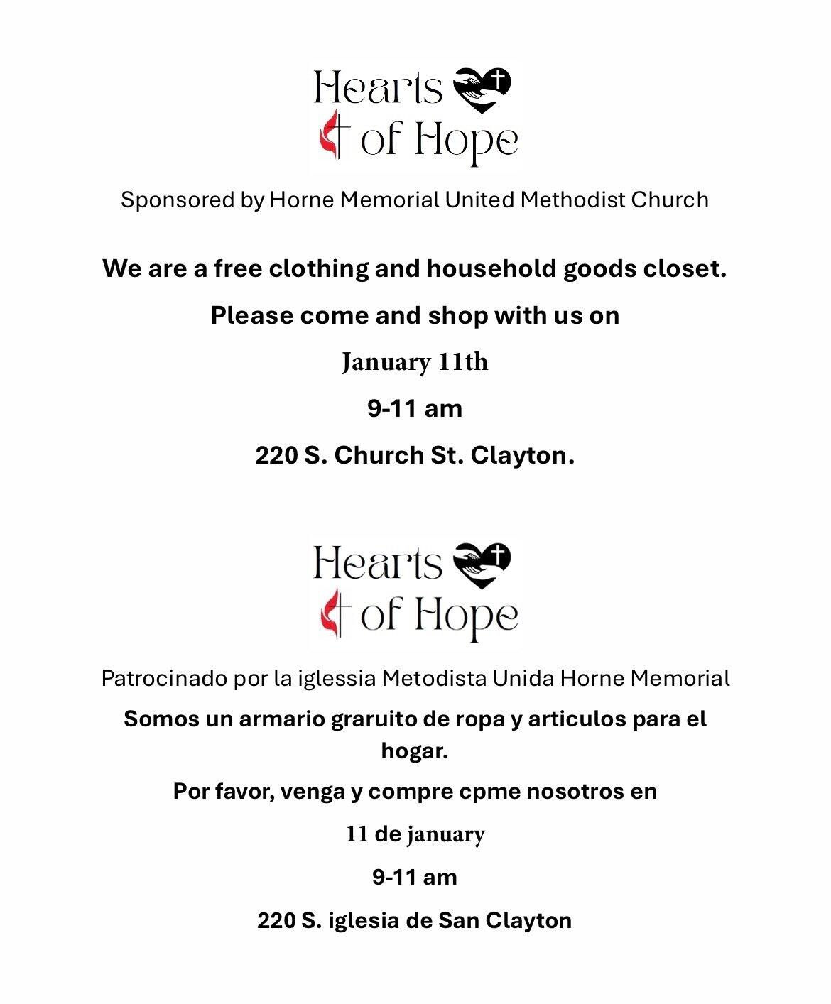 Free Clothing and Household Goods Closet