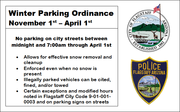 Winter Parking Reminder (Flagstaff Police Department) — Nextdoor — Nextdoor