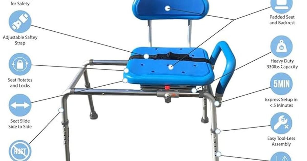 Gateway Premium Sliding Bath Transfer Bench with Swivel SeatPadded