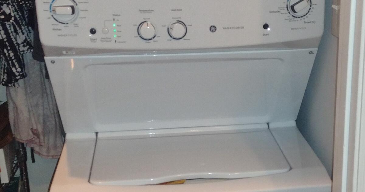 GE Stacked Laundry Center with 3.8 cu ft Washer and 5.9 cu ft Dryer for