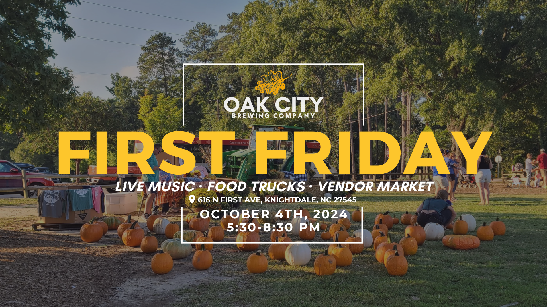 October First Friday — Live music, vendor market, pop-up pumpkin patch & food trucks!