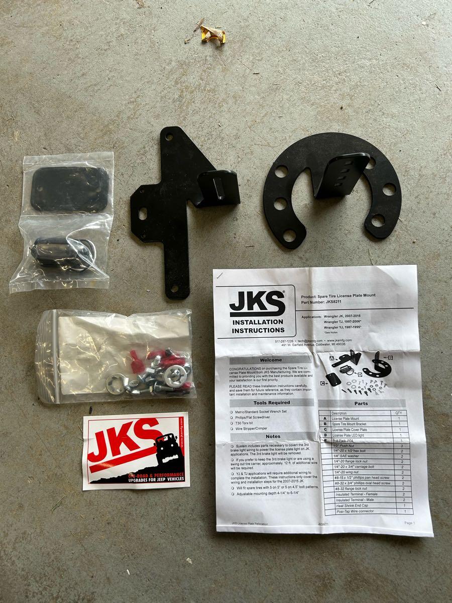 JKS Jeep Spare Tire License Plate Mount W/light For $30 In Arvada, CO For  Sale  Free — Nextdoor