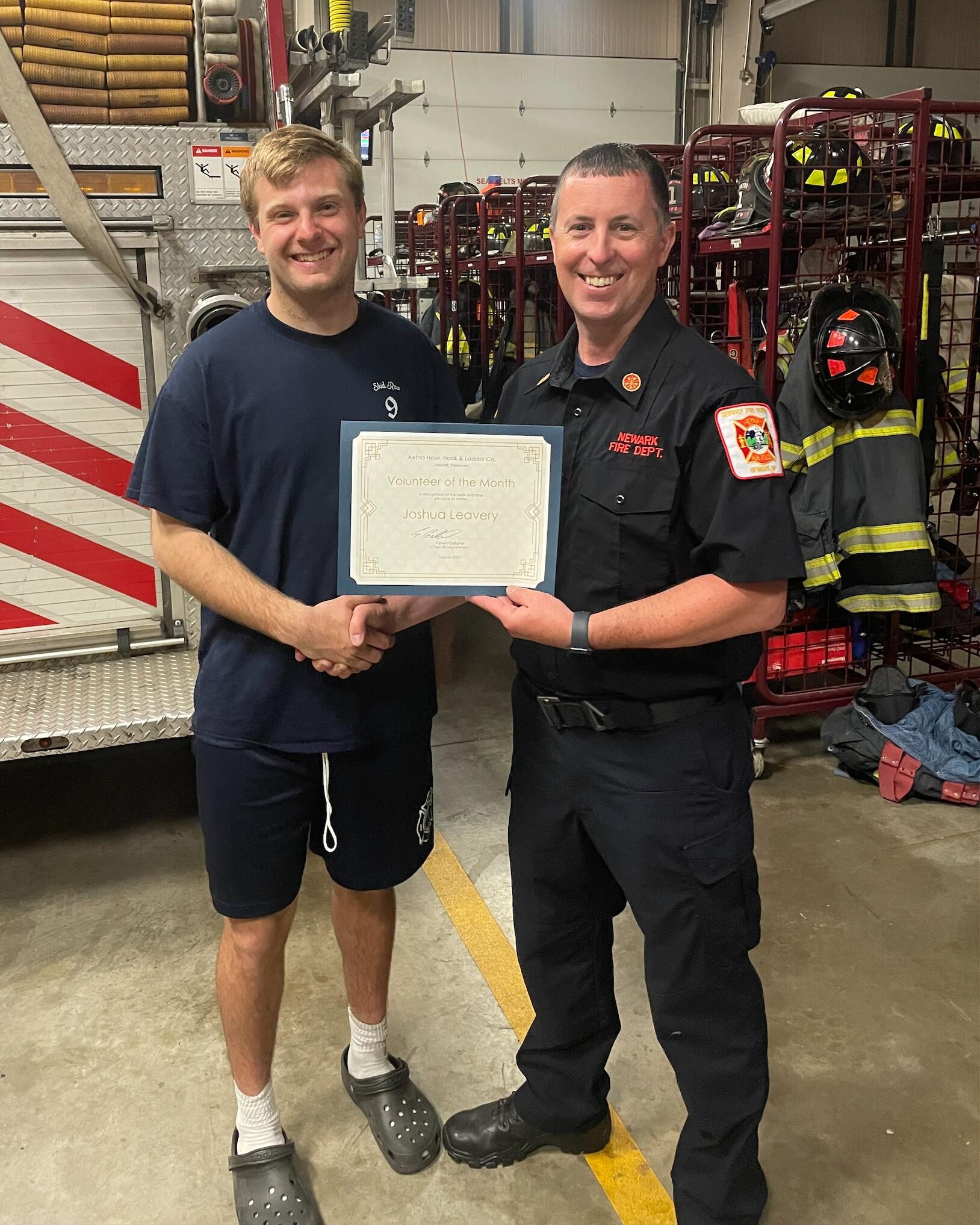 Volunteer of the Month - March 2023 (Aetna Hose, Hook & Ladder Company ...